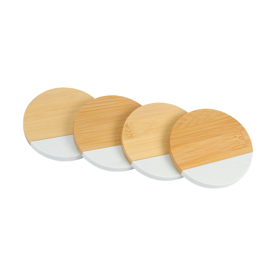 Set Posavasos Marmol Bambu