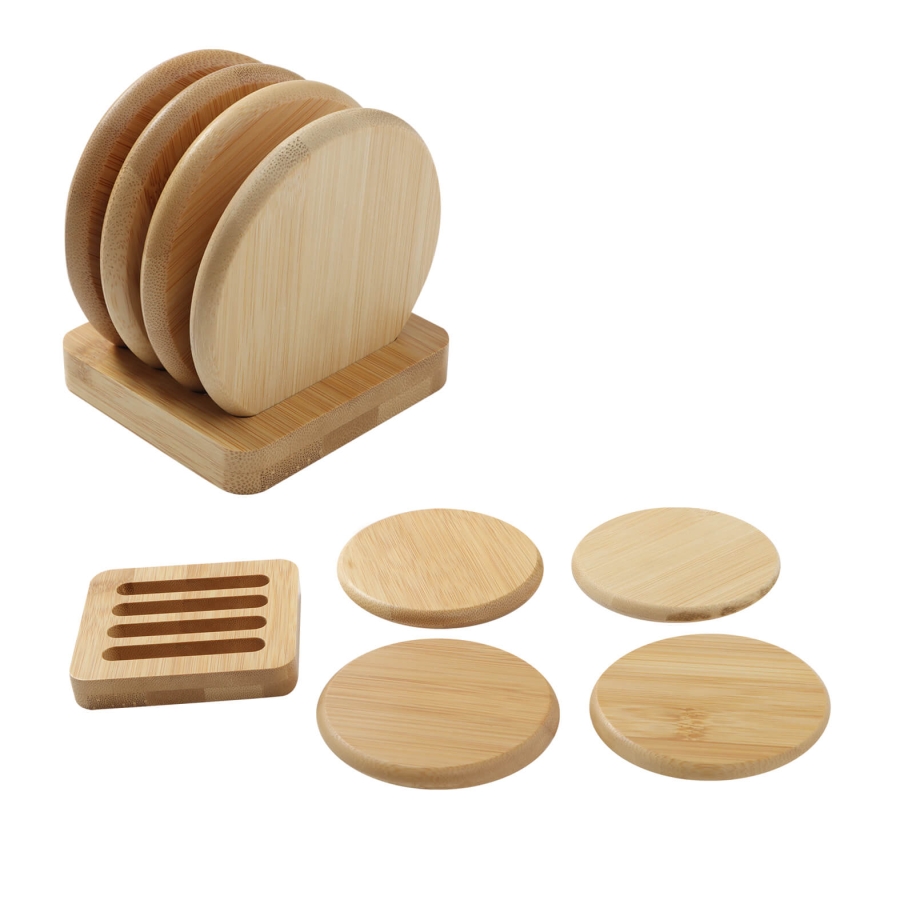 Set Posavasos Bamb&uacute; y Base