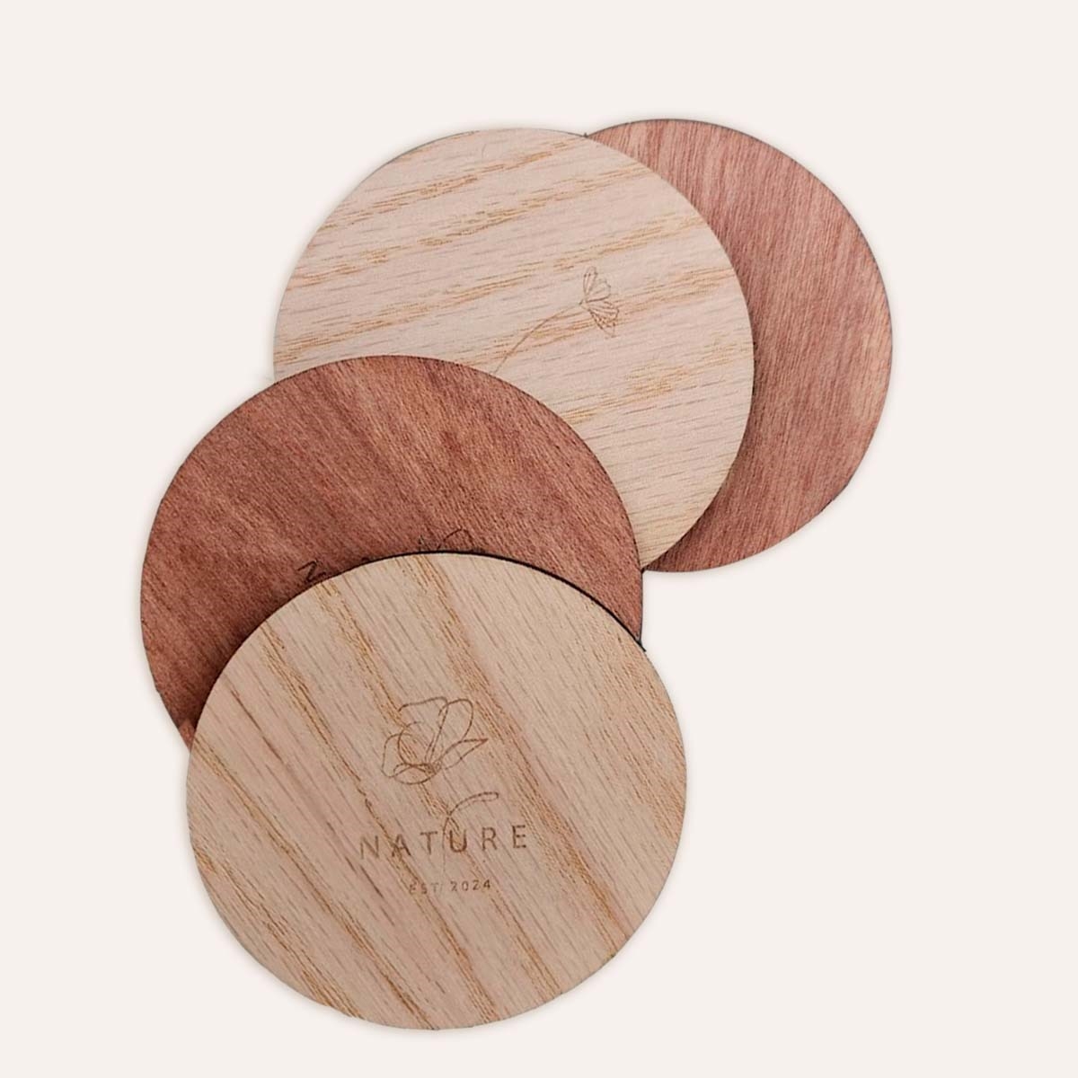 Juego de Posavasos MDF Chapado