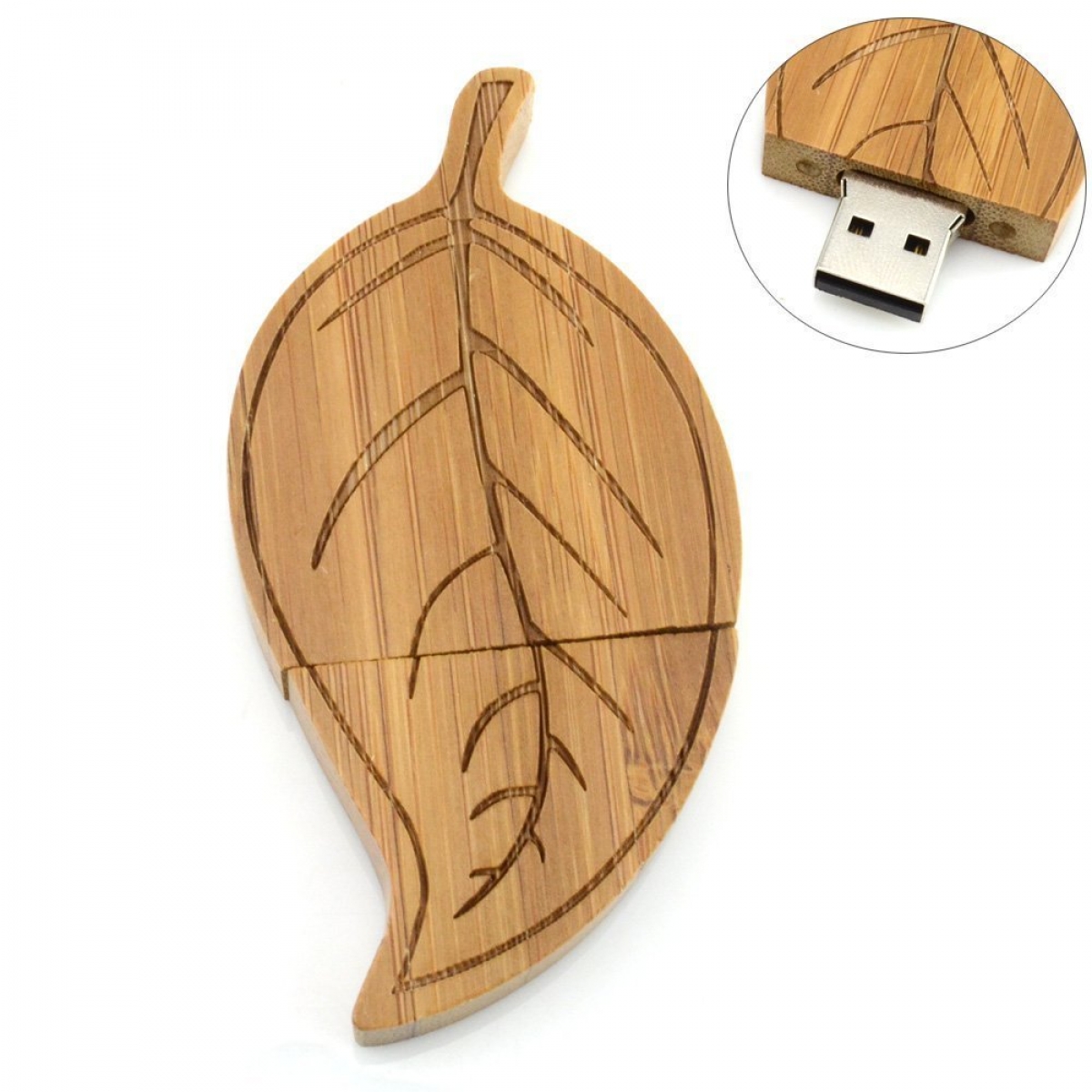 Grupo Green Market | Usb de madera Hoja – TEC1015 Grupo Green Market | Usb de madera Hoja – TEC1015
