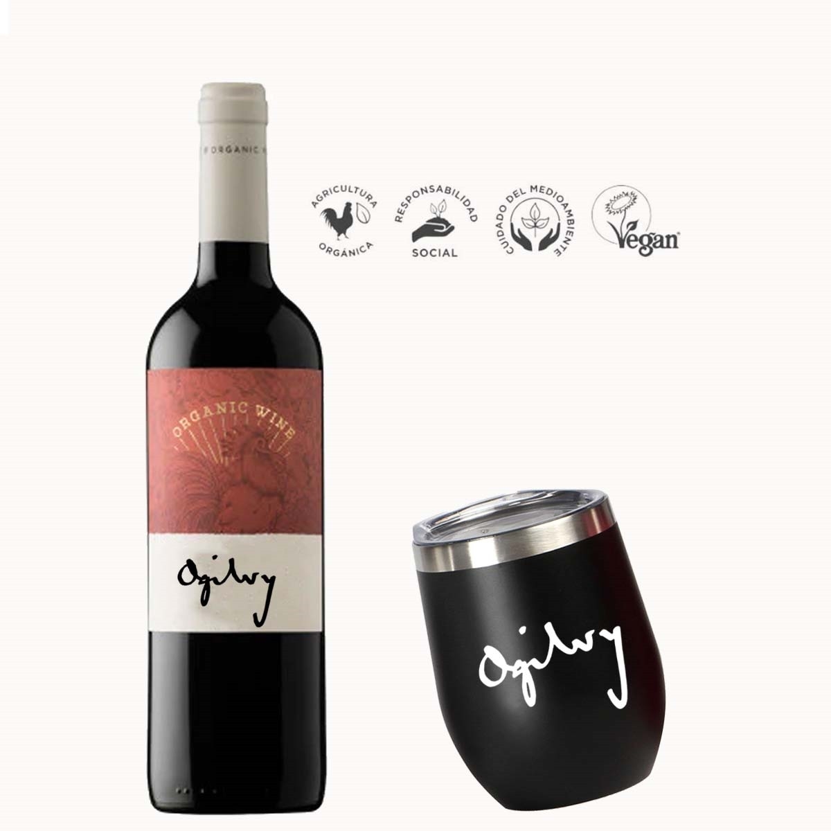 Set de Vino Tinto, Vaso de Acero