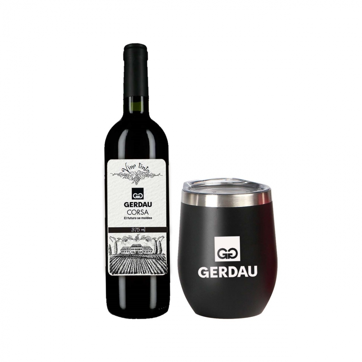 Set de Vino Tinto Split, Vaso de Acero